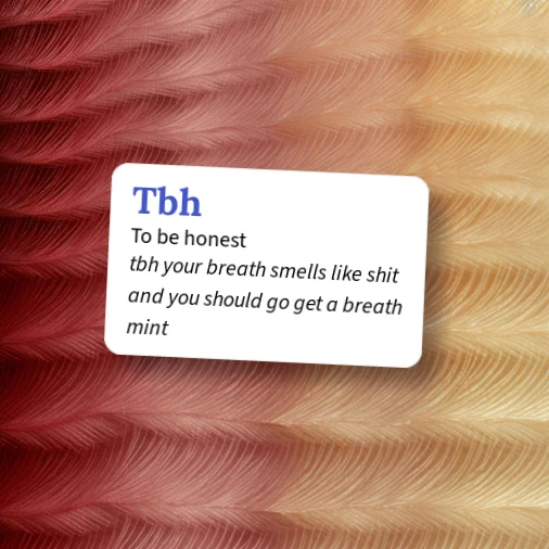 Tbh Examples Urban Dictionary: Tbh