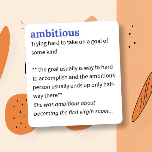 Ambitous Text Urban Dictionary: ambitious