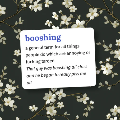 Booshing Urban Dictionary: booshing