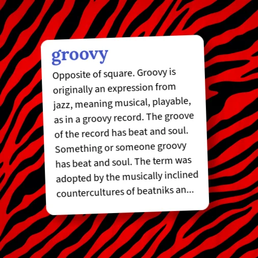 Urban Dictionary: groovy