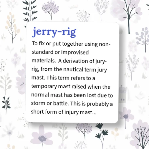 Jerry Rig Vs. Jimmy Rig Urban Dictionary: jerry-rig