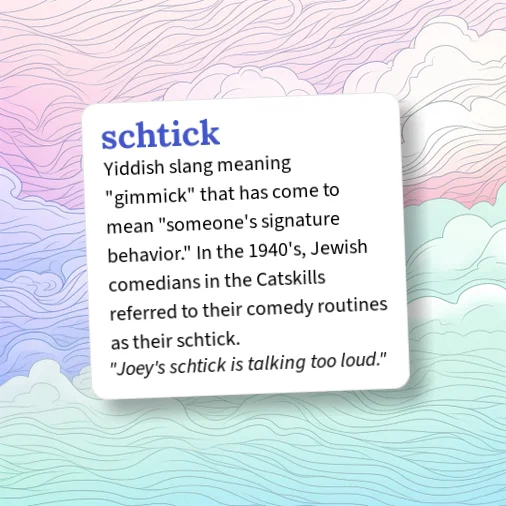Schtick Examples Urban Dictionary: schtick