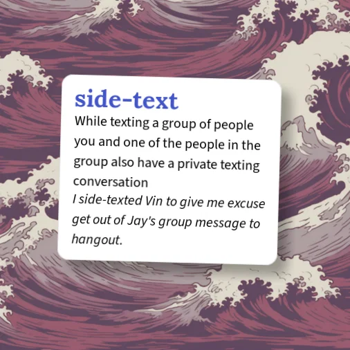 One Side Text Urban Dictionary: side-text