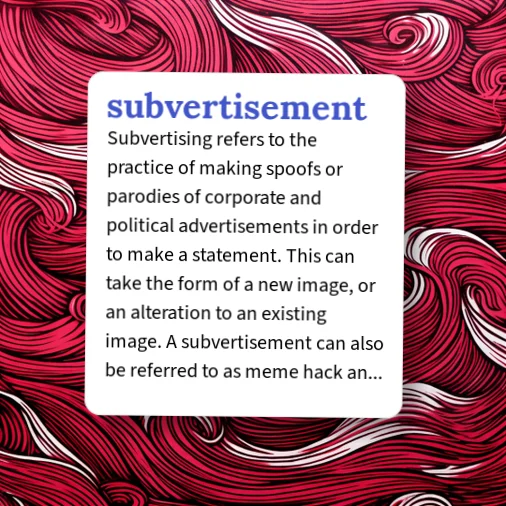 Subvertizing Examples Urban Dictionary: subvertisement