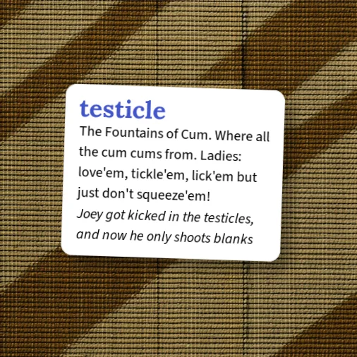 Testiclese Urban Dictionary: testicle
